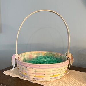 Longaberger 2001 Edition  Handmade Pastel Woven Easter Basket with Handle